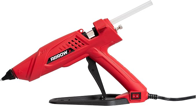 Arrow Fastener 300-Watt Heavy Duty Professional Electric Hot Melt Glue Gun for Crafts, Construction, and Wood, Clear | For Crafts, Construction & Wood, Removable Base Stand, Comfortable Grip, Insulated Safety Nozzle, Adjustable Flow Control