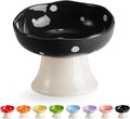 Black Mushroom Cat Bowl, Elevated Ceramic Bowl for Cats | Elevated, Ceramic, Whisker Friendly, Anti Vomitin,Cute Mushroom Design