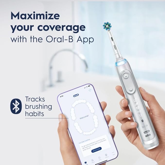 Oral-B Genius X Limited Rechargeable Electric Toothbrush with 1 Replacement Brush Head, Travel Case, White (Pack of 3)