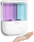 Secura Brands Touchless Wall Mounted Dual Automatic Soap Dispenser – 2 x 17 fl oz. Chambers Rechargeable Liquid Soap Dispenser Prefect for Bathroom & Kitchen (White)