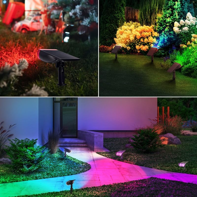 Linkind Halloween Solar Lights Outdoor Spotlight Waterproof RGB 2 Pack