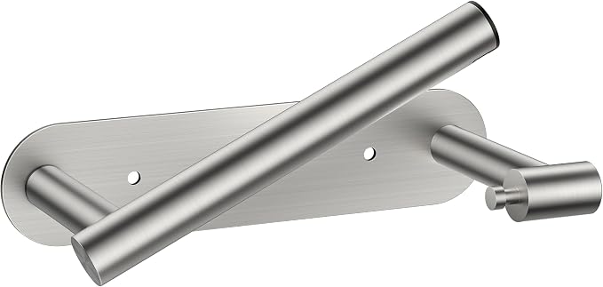 FORIOUS Toilet Paper Holder Wall Mount, Stainless Steel Rustproof Double Post Pivoting Tissue Roll Holder for Bathroom, Commercial Toilet Paper Dispenser (Stainless Steel, Modern Round 1 Pack)