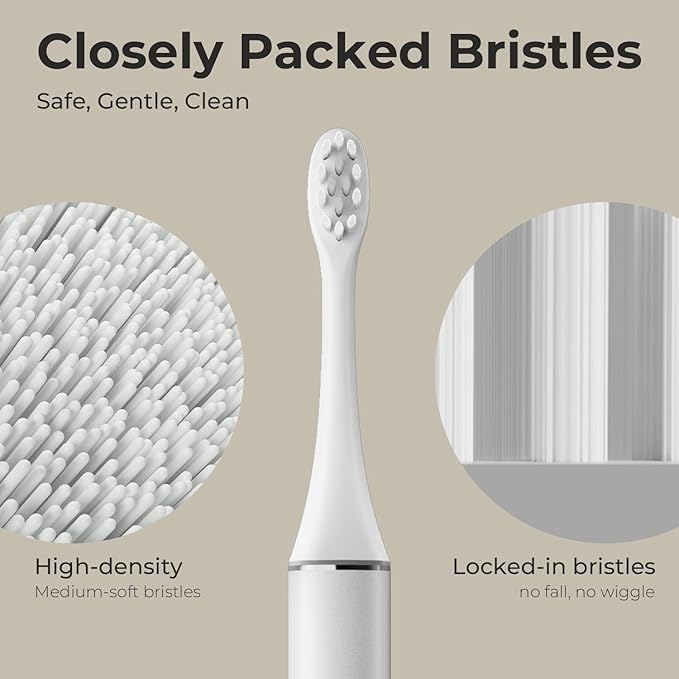 Oday Electric Toothbrush Heads, Long-Lasting Replacement Brush Heads, Compatible Only with Sonic Electric Toothbrush White - Pack of 3