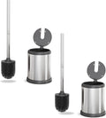 ToiletTree Products Toilet Brush with Lid - Sleek Toilet Bowl Brush and Holder - Toilet Scrubber Brush Set with Heavy-Weight Base - Lidded Toilet Bowl Cleaner Brush and Holder - Chrome (2 Pack)