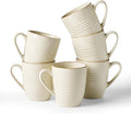 famiware Jupiter Coffee Mugs Set of 6, 13oz Coffee Mug, Microwave and Dishwasher Safe, Coffee Cups with Handle for Coffee, Tea, Cocoa, Milk, Vanilla White