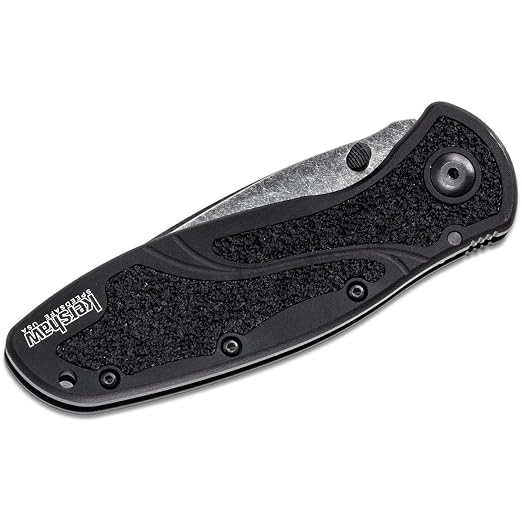 Kershaw Blur Pocket Knife, Blackwash, 3.4 Inch Recurve Blade