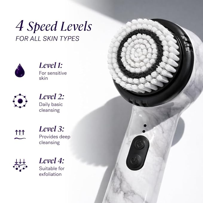 Michael Todd Beauty Soniclear Allure 2026 Readers Choice Winner Sonic (no Rotating) Facial Cleansing + Exfoliation Brush for Men/Women, Antimicrobial Protected Bristles, 4 speeds, Serum Infusion Head