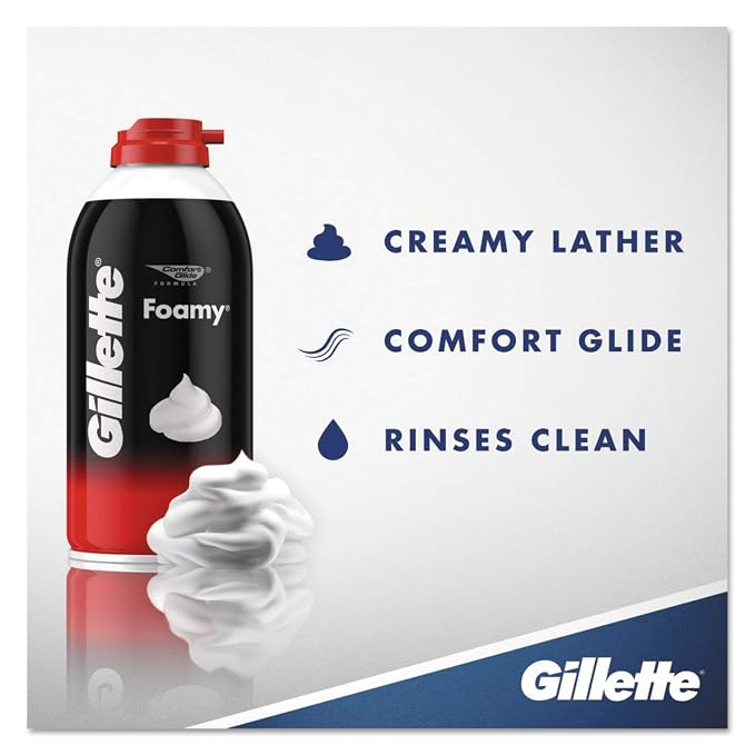 Gillette 14501 Foamy Shave Cream, Original Scent, 2 oz Aerosol, 48/Carton