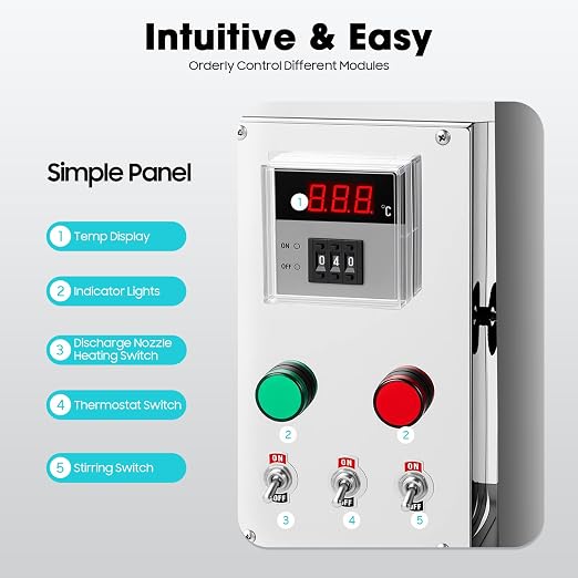 Heating Mixing Filling Machine,30L Paste Liquid Filling Machine Stainless Steel Stirring Tank Cream Liquid Filler Machine Paste Filler Lipstick Candle Heat Filler for Lipstick Shoe Polish Wax (30L)