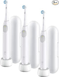 Oral-B Rechargeable Electric Toothbrush, iO Limited Simple Clean, 3 Cleaning Modes, Automatic Pressure Sensor to Protect Gums, Travel Case, White (Pack of 3)