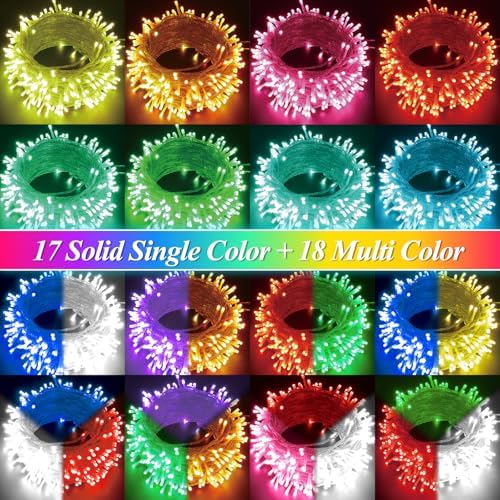 LitHome Color Changing Christmas String Lights with Remote, 164Ft 500 LED
