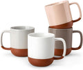 MALACASA Ceramic Coffee Mugs Set of 4, 16oz Coffee Cups, Modern Farmhouse Mugs for Coffee, Latte, Tea, Hot Chocolate, Cappuccino, Milk, Microwave & Dishwasher Safe, Multicolor, Series TARA