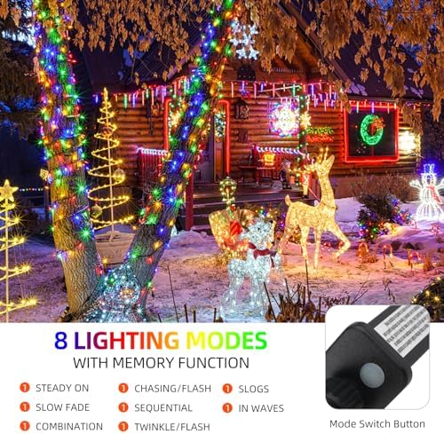 MZD8391 328FT 1000 LED Christmas Light Outdoor Indoor, Christmas Tree Light
