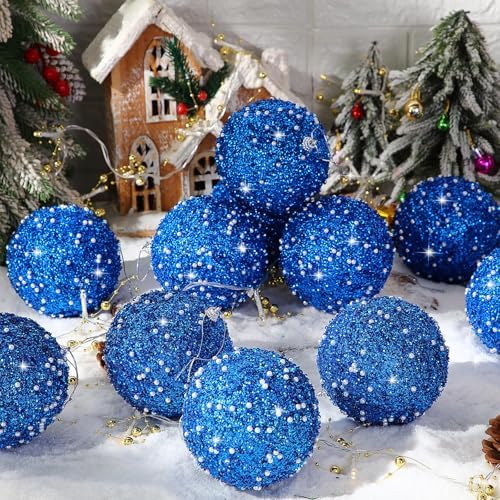 Lyrow 24 Pcs 4" Christmas Ball, Blue