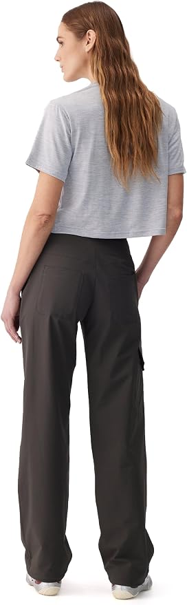 LOLË Momentum Women's Wide Leg Tech Trousers, Cargo Pocket | Brushed nylon stretch, cinch-or-flow openings, knit waistband, hidden phone stash, water-repellent, UPF50+ protection