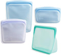 Stasher Premium Reusable Silicone Food Storage Bags, 4-Pack, Multicolor | Food-Safe Silicone, BPA-Free, Leak-Free, Eco-Friendly, Dishwasher, Lunch Bag, Travel Containers, Meal Prep, Lunch, Travel