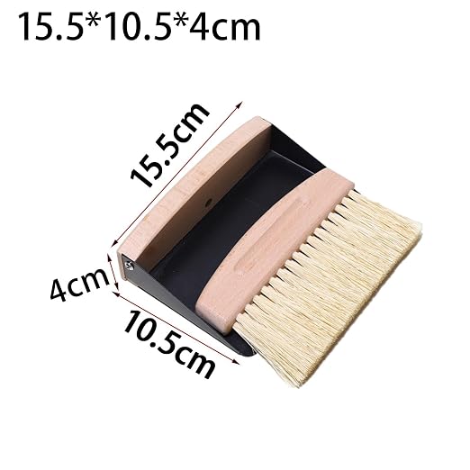 Dustpan Brush Set, Broom Dustpan Combo Wooden Handle, Black PET bristles(Black Sisal Bristles)