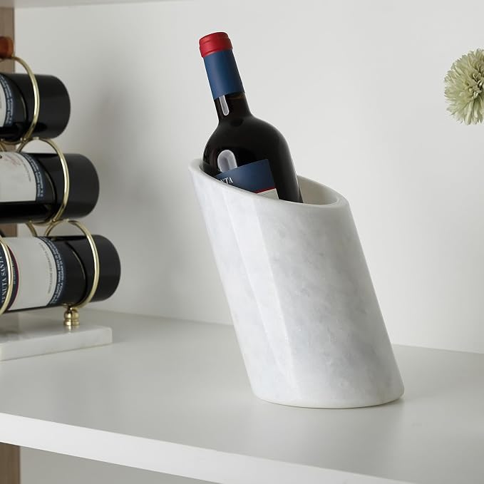 BCS Marble Wine Bottle Chiller - Versatile Wine Chillers for Bottles - Applicable to Kitchen Utensil Holder/Makeup Brush Holder/Pen Holder for Desk That Also Serve as Lamp Shade