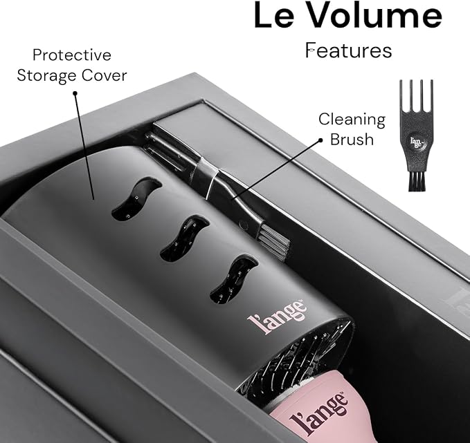 L'ANGE HAIR Le Volume 2-in-1 Titanium Blow Dryer Brush | Frizz Control Blowout Hair Dryer Brush For Drying And Straightening | Volumizing Hot Air Styler For All Hairstyles | Oval Barrel | Blush - 75mm