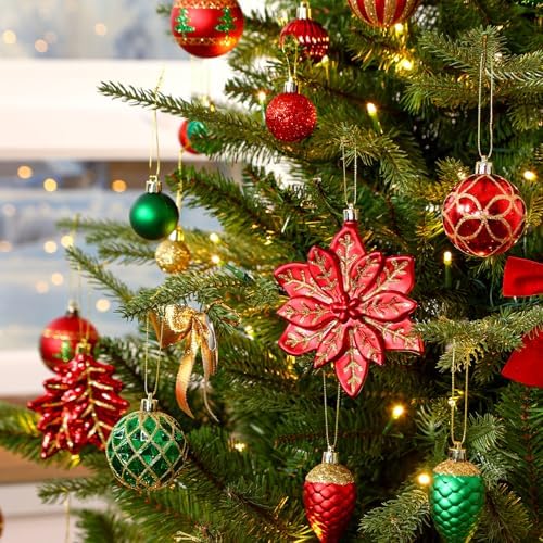 SHareconn 106 PCS Christmas Ball Ornaments for Christmas Tree Decorations