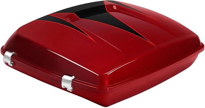 5.5" Razor Motorcycle Trunk W/Latch Key Fit For Harley 2014-2025 Touring CVO Road King Street Glide Electra Glide Ultra Limited Pack Starfire Black/Atomic Red