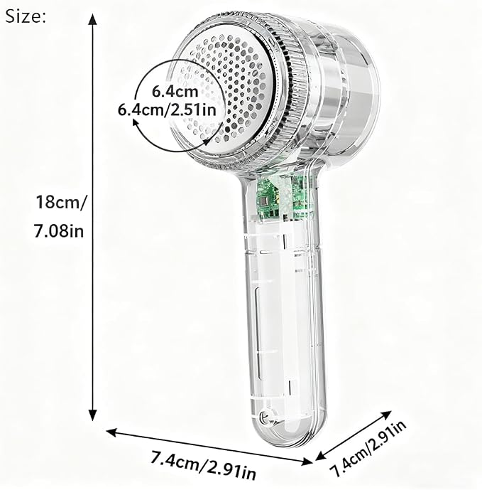 Sweater Shavers to Remove Pilling, 2026 New Lint Shaver for Clothing, Transparent Couch Pilling Remover Electric, Rechargeable Depiller Fabric Shaver for Clothes Couch Pilling (1pc)