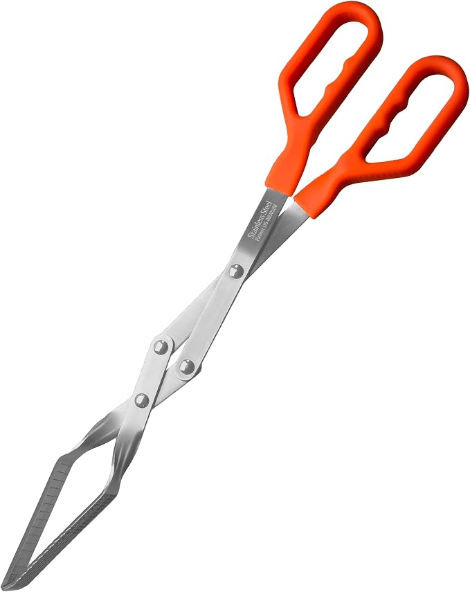 Pitmaster BBQ Tongs, Heavy Duty Long Metal Kitchen Tongs, Stainless Steel Set for Outdoor Grill, Barbecue Tongs for Cooking Tongs Grilling Tongs. Not Locking Metal Tongs, Kitchen Utensils