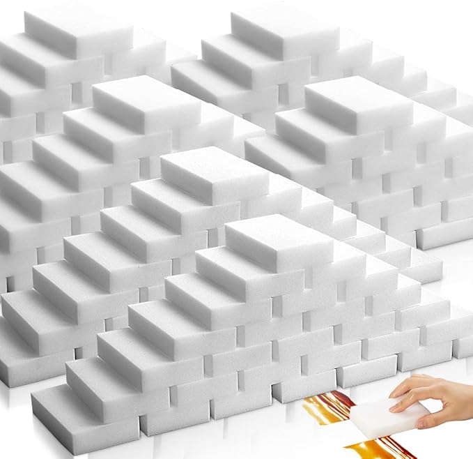 Melamine Sponge, 50Pcs+100Pcs+10Pcs,160pcs in total, Magic Sponge Eraser, Durable Cleaning Foam, Premium Scrubber Pads, for Sinks, Kitchen, Bathroom, Wall, Glass, Shoes, Multi-Purpose Powerful Sponge.