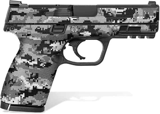 Textured Vinyl Decal Skin Kit for Smith & Wesson M&P M2.0 9mm/.40 4" Compact (Digital Camo - Black & White)