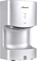 Automatic Commercial Wall Mounted Hand Dryer with Drip Tray, Compact High Speed 110V 1300W, Adjustable Hot & Cold Air, Low Noise for Bathroom & High-Traffic Restrooms, Silver
