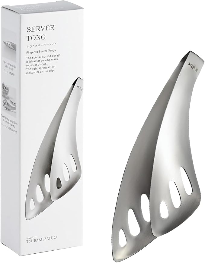 Oaks Leye TN1374 Yubisaki Server Tongs, Gift Box, Silver, Made in Japan
