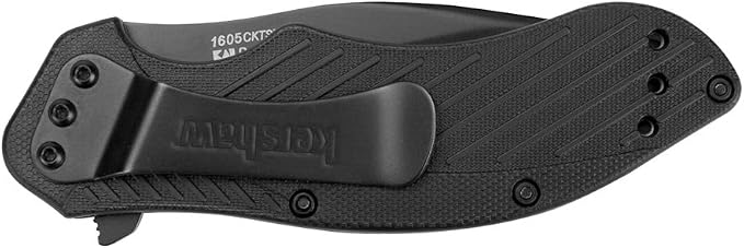 Kershaw Clash Black Serrated Pocketknife, 3" 8Cr13MoV Steel Drop Point Blade, Assisted One-Handed Flipper Opening, Folding Utility EDC | 3.1 Inch Steel Drop Point Partially Serrated Blade, Assisted Opening, Reversible Clip, For Men and Women