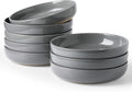 famiware Milkyway 33 oz Bowl Set, Pasta Bowls Set of 8, Salad Bowls Perfect for Your Friend for Housewarming, Thanksgiving, Christmas, Dark Gray