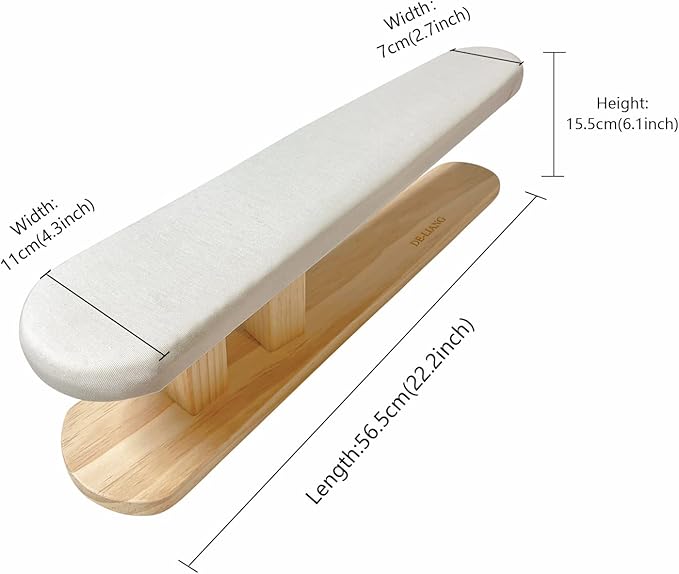 Padded Chest & Sleeve Tailor Ironing Board Long with Wooden Base for Household Tools, Tailor Dress Forms, Sewing and Tailoring Studio