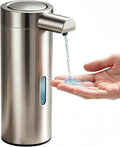 Automatic Soap Dispenser, 12 fl oz, Stainless Steel, Touchless, Champagne | Liquid Hand Soap Dispenser, Variable Dispense, Rechargeable, No-Drip Spout, For Kitchen and Bathroom