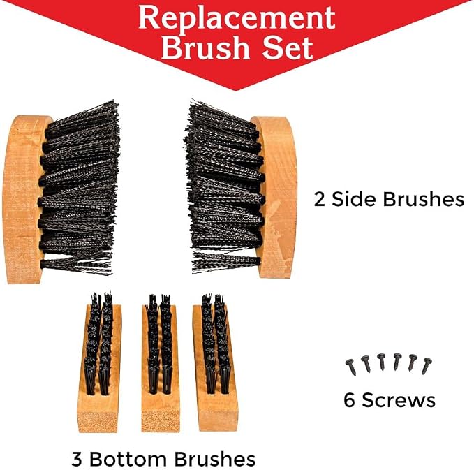 Deluxe Boot Cleaner Replacement Brush Set - Five Pieces Boot Brush Kit