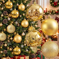 Jenaai 12 Pcs Gold Christmas Ball Ornaments 3.15Inch Plastic Hanging Bauble