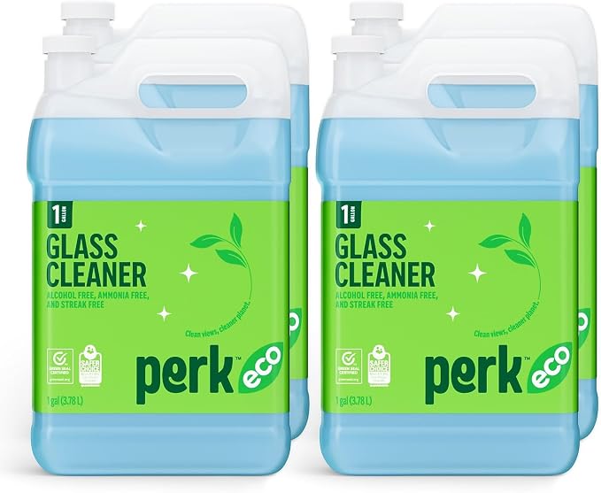 Sustainable Earth Ready-to-Use Glass Cleaner Refill, 1 Gallon, Streak-Free Cleaner for Windows & Mirrors, 4/Carton