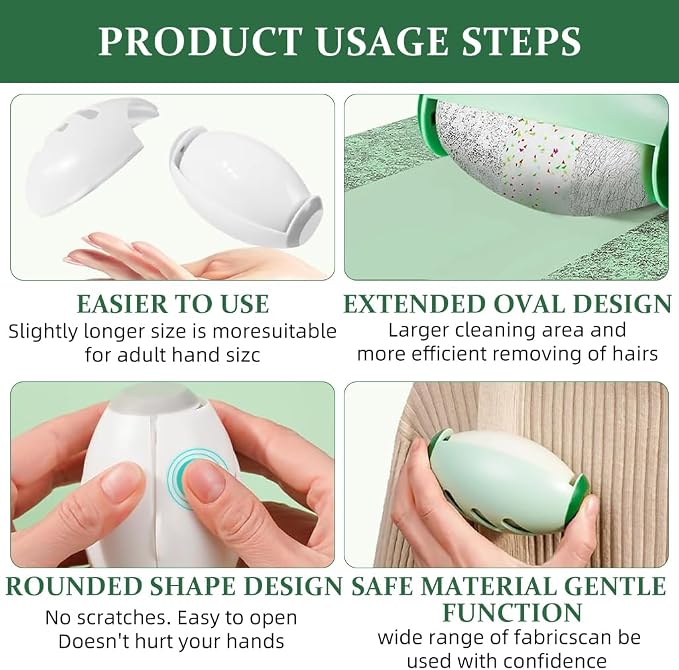 Qpets® Reusable Gel Lint Roller, 2-Pack Sticky Hair Remover Ball for Clothes & Furniture - Portable Pet Hair Roller for Travel & Home Use - Washable & Eco-Friendly for Dogs & Cats