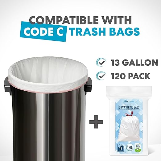 Simpli-Magic 65 Liter / 17 Gallon Open Top Trash Can, Elegant Black Finish