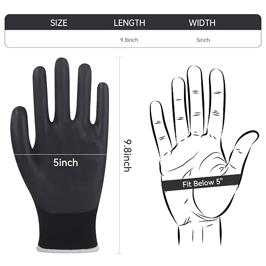 Electrical Insulated Gloves 500V-1PC Voltage Resistance Electrician High Voltage Insulation Work Gloves Flame Retardant & Rubber Non-Slip Grip for Electrical Work (Black and White)