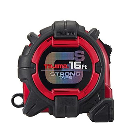 TAJIMA Tape Measure - 16 ft x 1 inch GS-Lock Measuring Tape with Shock Resistant Case & Acrylic Coated Blade - GS-16BW