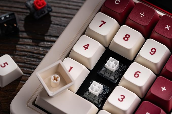 8BitDo Retro 18 Mechanical Numpad, Supports Calculator Mode, Bluetooth/2.4G/Wired Numpad for Windows and Android - Fami Edition