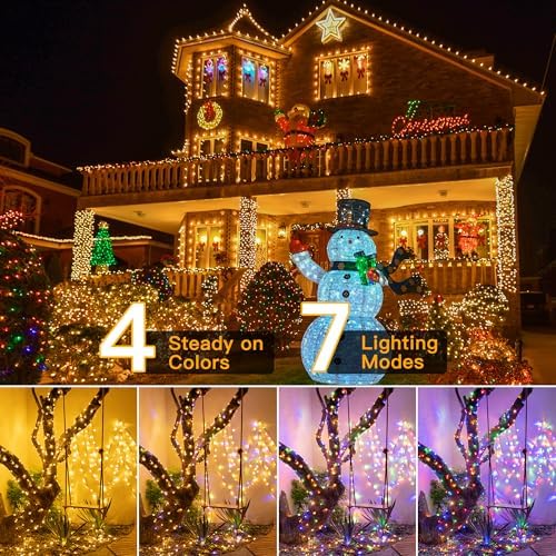 Ollny Christmas Lights Outdoor, 131FT 400 LED Color Changing String Lights