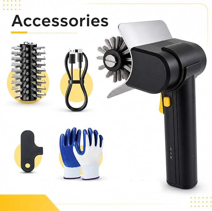 Electric Grill Brush for Outdoor, 2000mAh Upgraded BBQ Grill Cleaner, Cordless Rotary Grill Grate Cleaner with 150Mins Runtime, Safe for All Grills, BBQ Gift for Father's Day