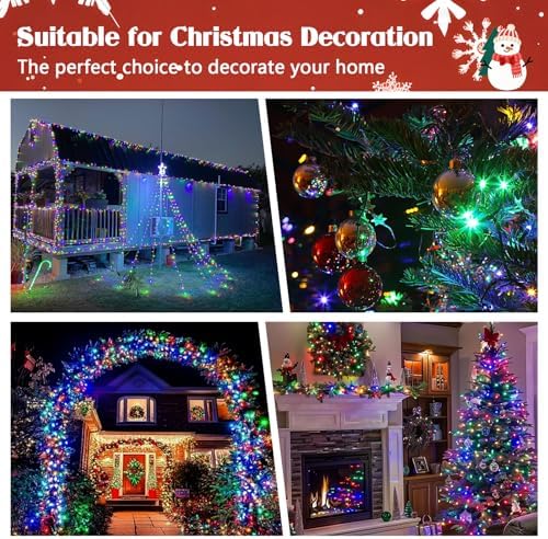 OZS Connectable 2-Pack 164Ft 400LED Christmas String Lights, Multicolor