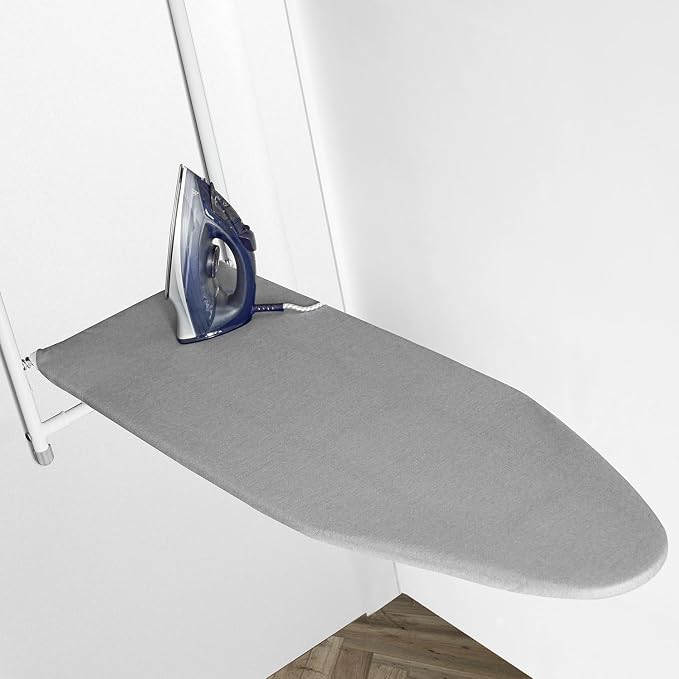 VividPaw 14x42 Inch Over-The-Door Ironing Board Cover with User-Friendly Design, Heavy-Duty Padding, Adjustable Elastic Drawstring and Fasteners - Replacement Iron Board Cover (Grey, 14" x 42")