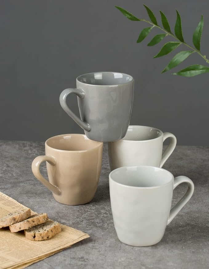 famiware Mars 4 Pieces Coffee Mug, 14oz Tea Mug, Catering Mugs with Handle for Coffee, Tea, Cocoa, Milk, Multi-color