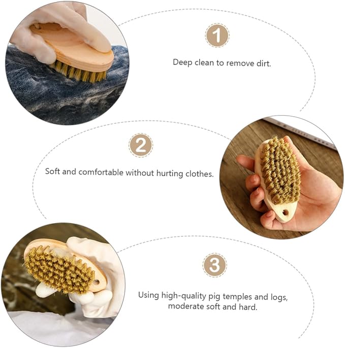 2pcs Bristle Brush Carpet Cleaner Brush Floor Scrubbing Brush Long Handled Stiff Brush Shoes Washing Scrub Brush Floor Cleaning Brush Laundry Soft Fur Shoe Brush Wood