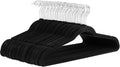 Amazon Basics Slim Velvet Non-Slip Space Saving Suit Clothes Hangers for Closet Organization, Black/Silver, 30-Pack